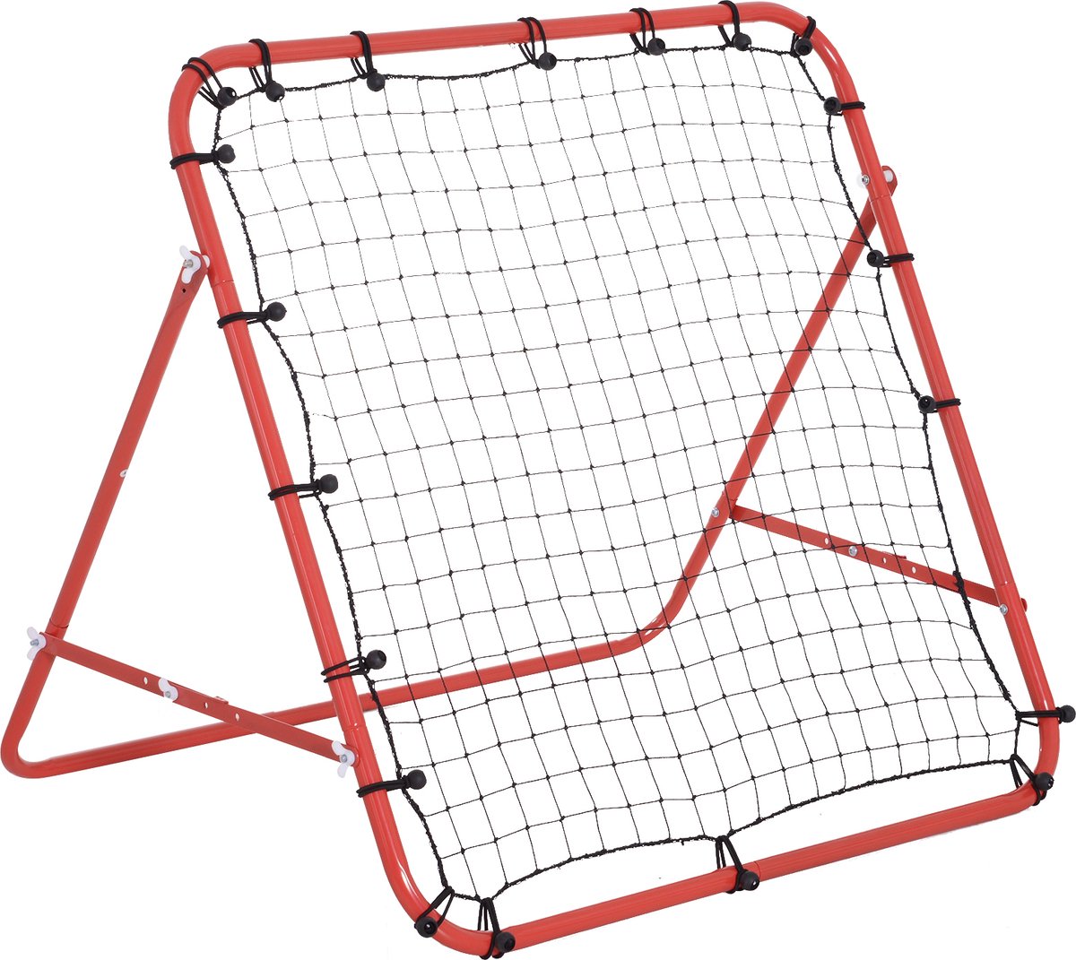 HOMCOM Voetbal rebounder kickback goal reboundmuur trainingsnet staal 75 x 126 cm A62-012