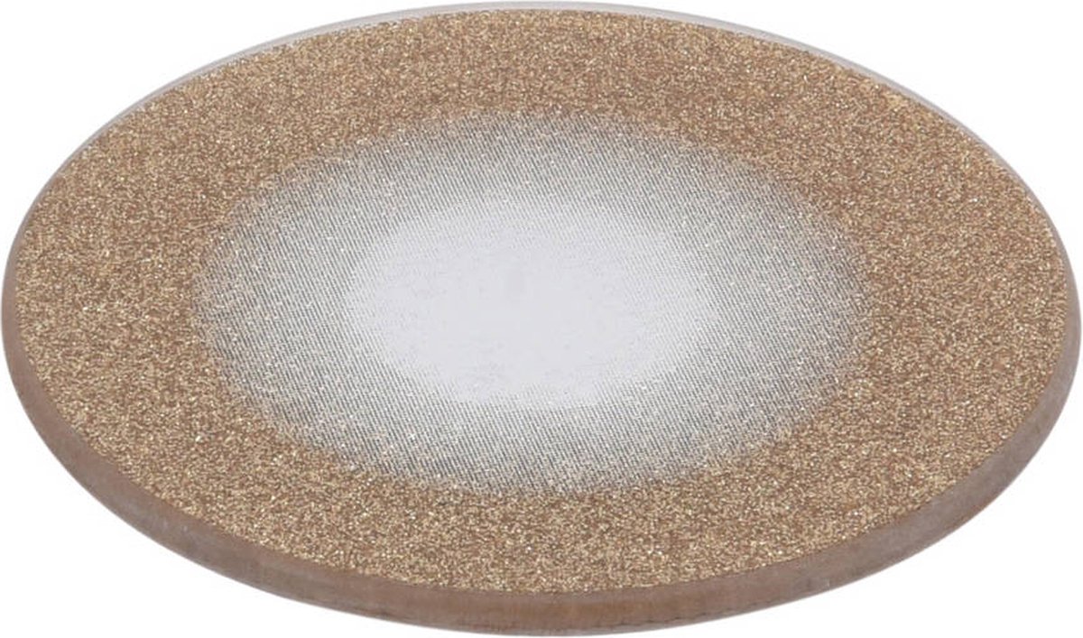 Decoratief bord, gouden glitter, ø 15 cm