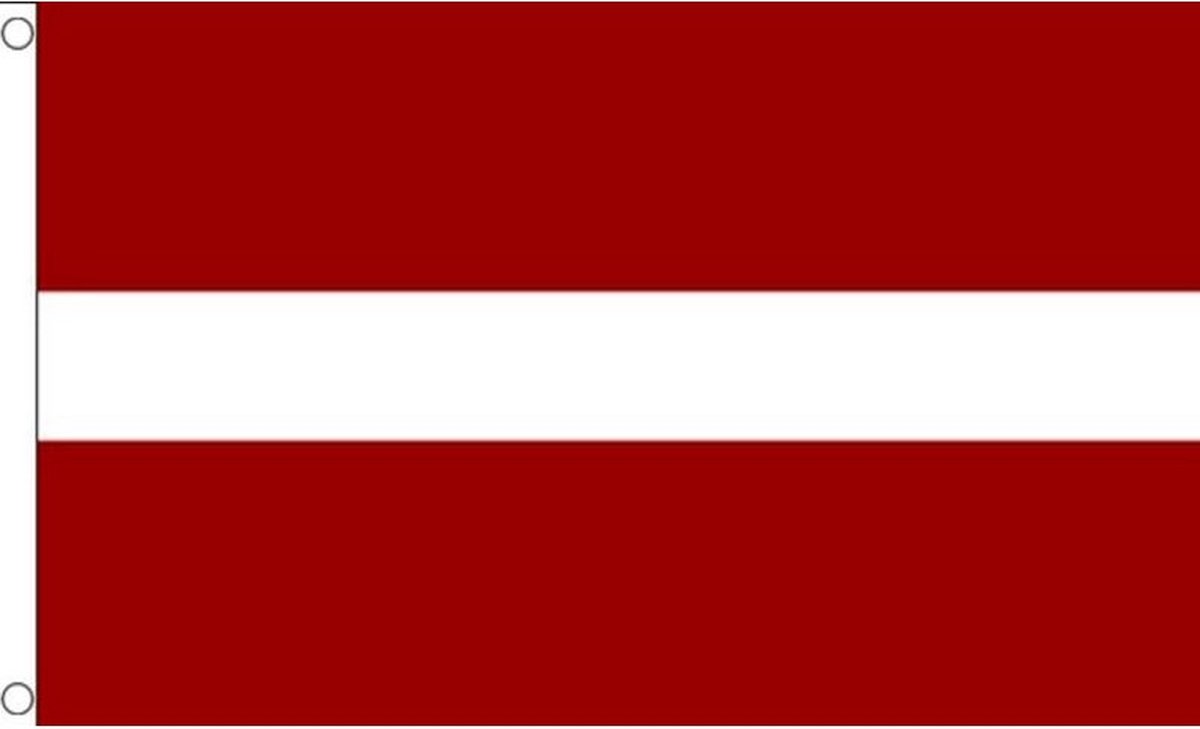 vlag Letland 90 x 150 cm polyester rood/wit