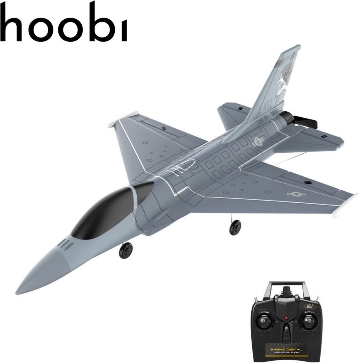 Hoobi® RC Vliegtuig – F16 Falcon Stuntvliegtuig – Inclusief 2 batterijen -  2.4 Ghz Besturing Met Speciale Functies – Xpilot stabilisatiesysteem – Sinterklaas/kerst voor Kinderen en volwassenen