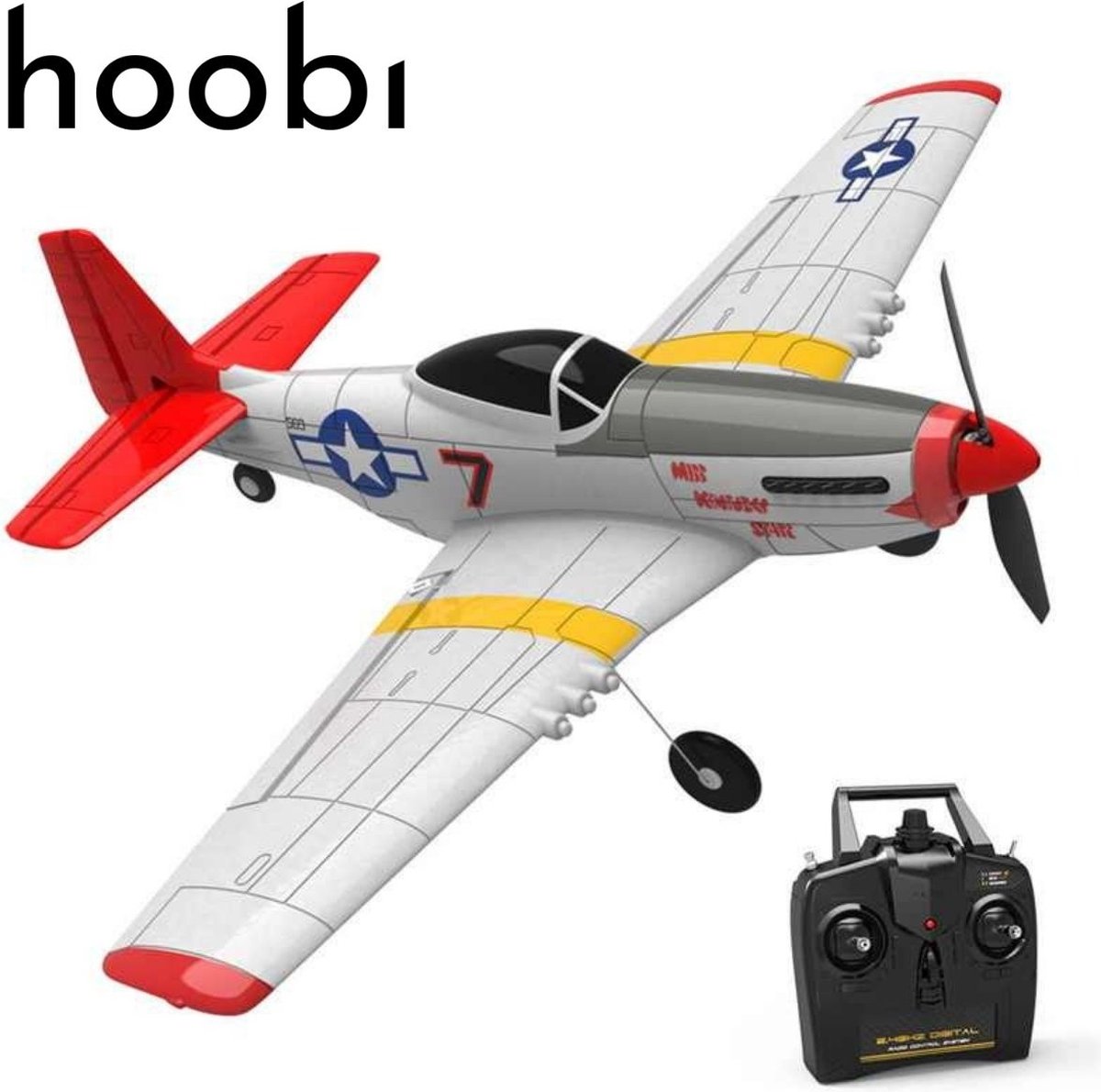 Hoobi® RC Vliegtuig – Mini P-51D Mustang – 2.4 Ghz Besturing Met Speciale Functies –  Gyro stabilisatiesysteem – Sinterklaas/kerst voor Kinderen en volwassenen