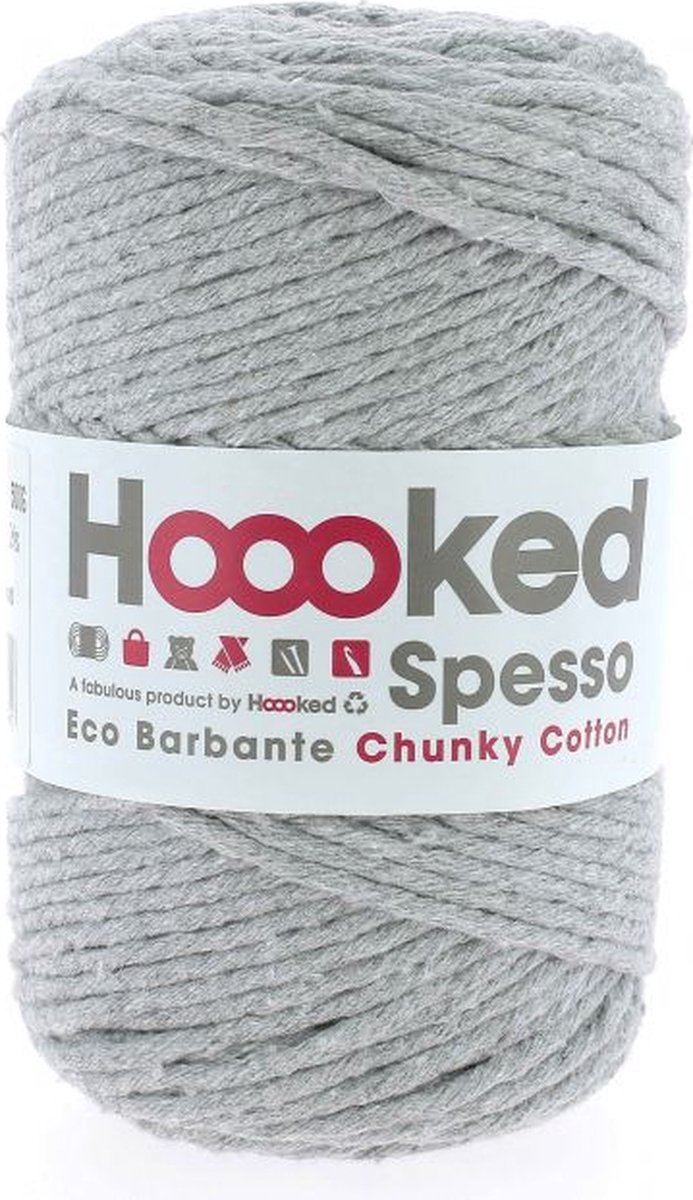 Hoooked Spesso Chunky Gris 500 gr. Gerecyclede katoen