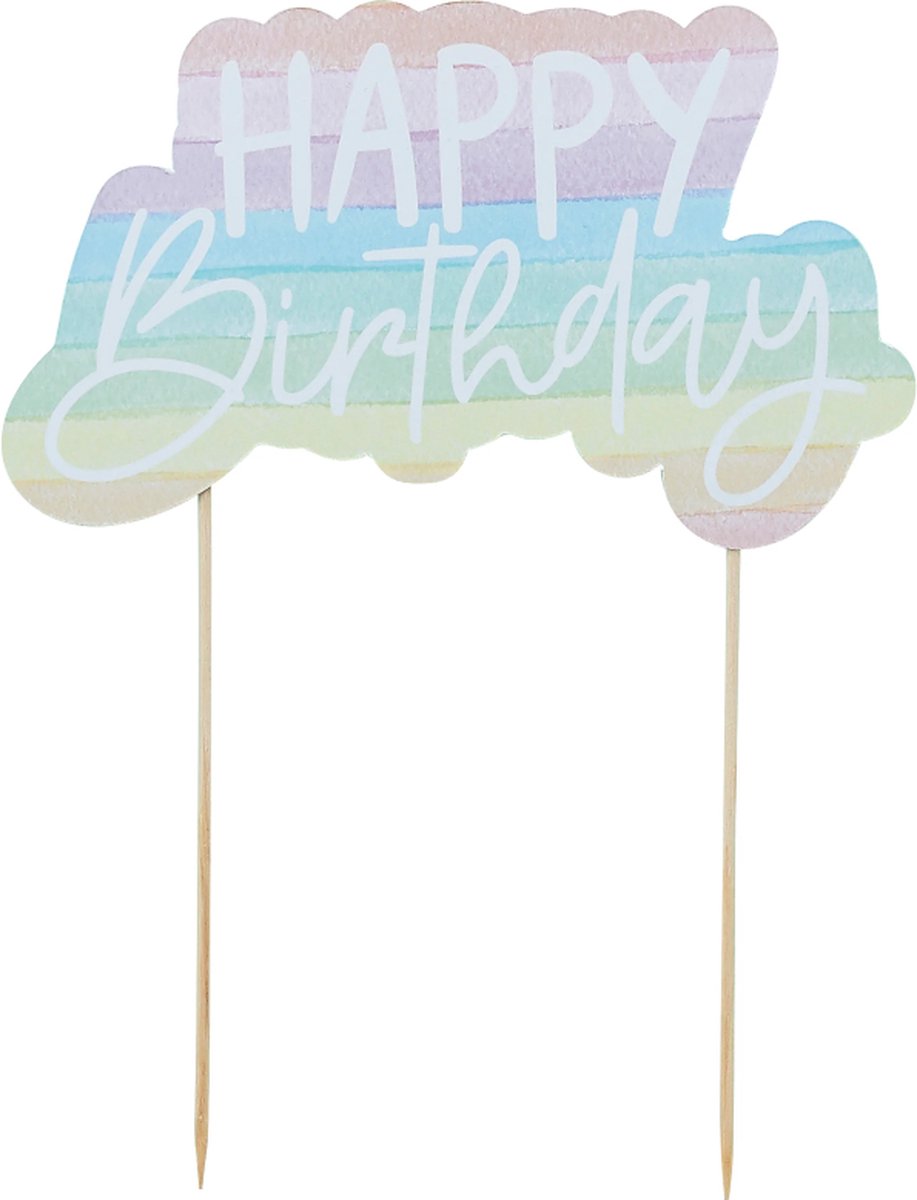 Happy Birthday - Pastel & Regenboog