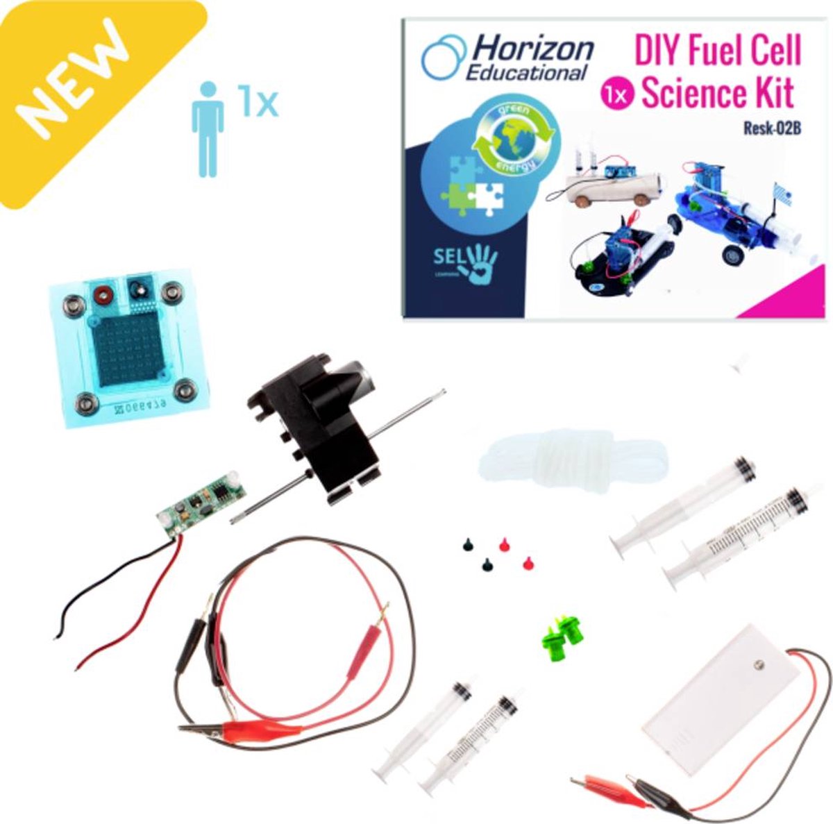   RESK-02B-1 DIY Fuel Cell Science Kit Brandstofcellen, Techniek Brandstofcellen-auto Vanaf 12 jaar