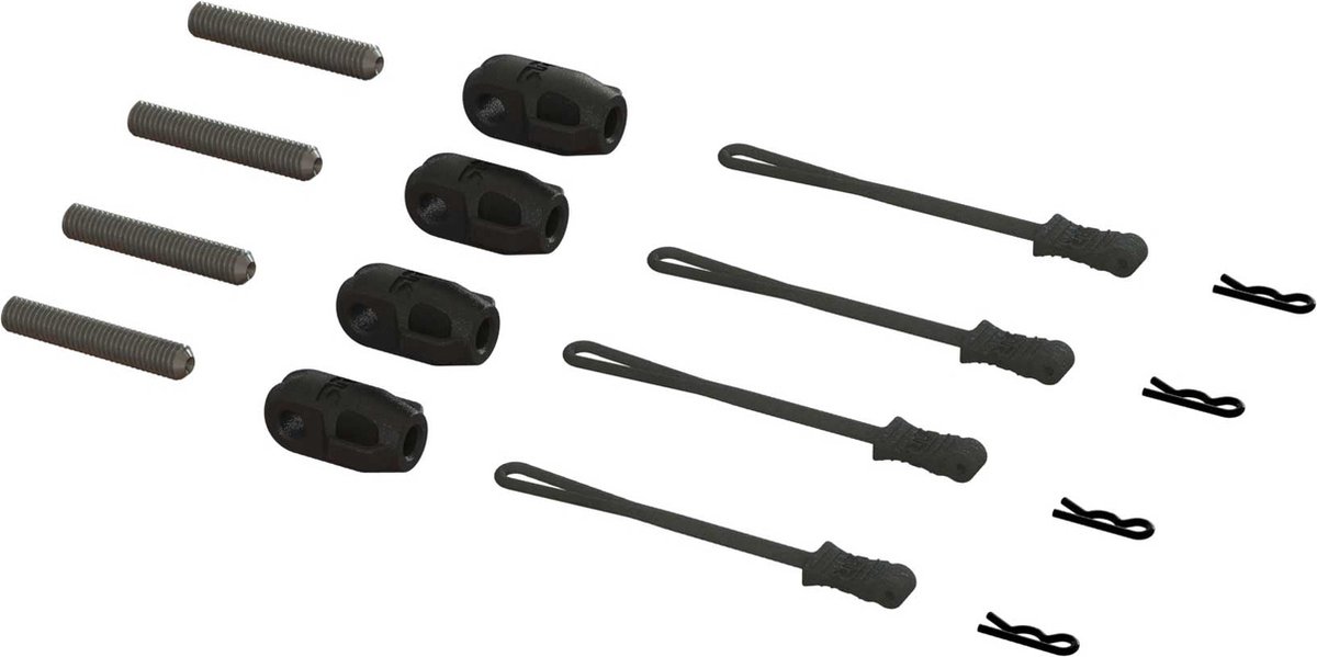 Brace Rod Ends W/Pins And Retainers (4)