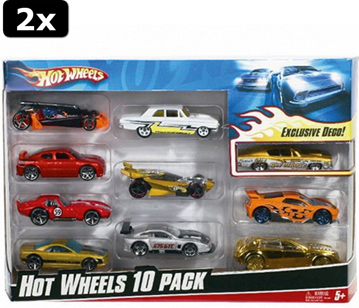 2x Hot Wheels 10 Car Giftpack Assorti