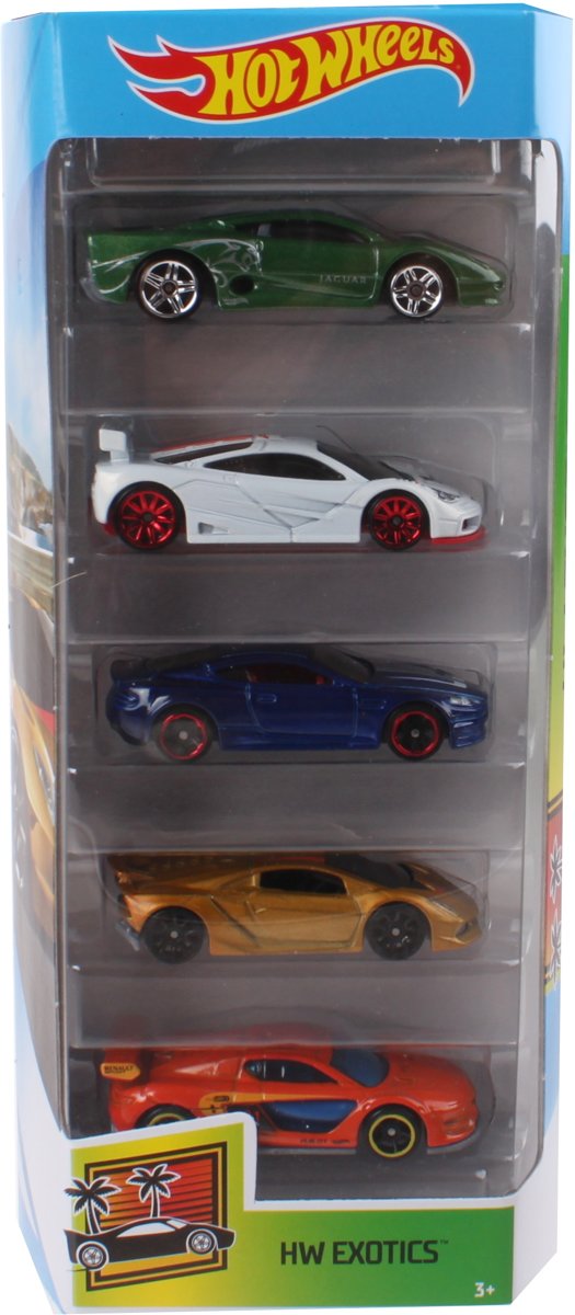 Hot Wheels Cadeauset Exotics 7,5 Cm 5-delig