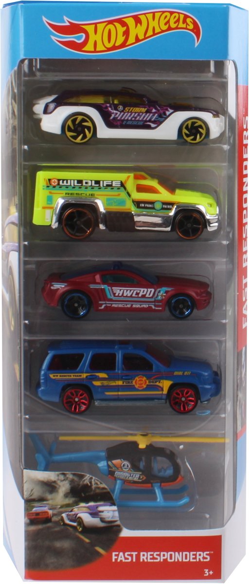 Hot Wheels Cadeauset Fast Responders 7,5 Cm 5-delig