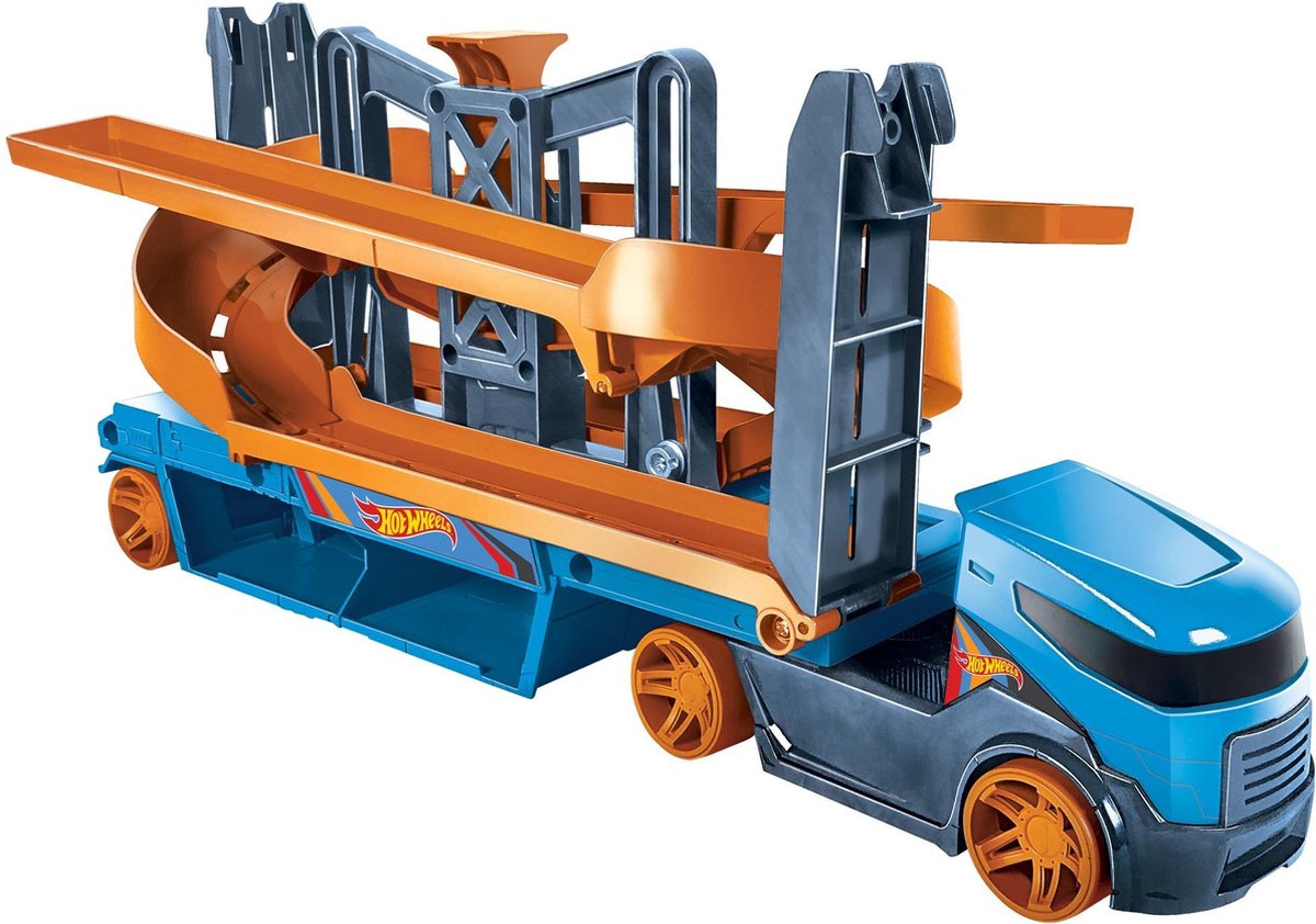 Hot Wheels City Lift en Lanceer Trailer met 1 Hot Wheels auto, voor kinderen vanaf 3 jaar