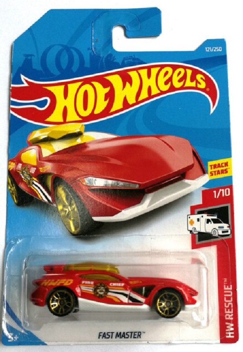 Hot Wheels Fast Master die cast voertuig - 7 cm