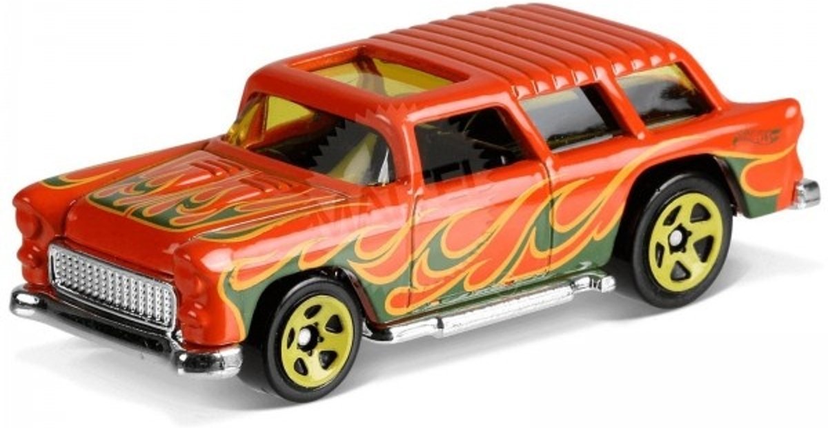 Hot Wheels Flames Auto Classic 55 Nomad 7 Cm Oranje