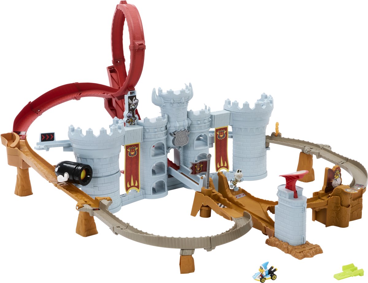   Mario Kart Bowsers Kasteel - Baanset met Metalen Kamek Speelgoedauto