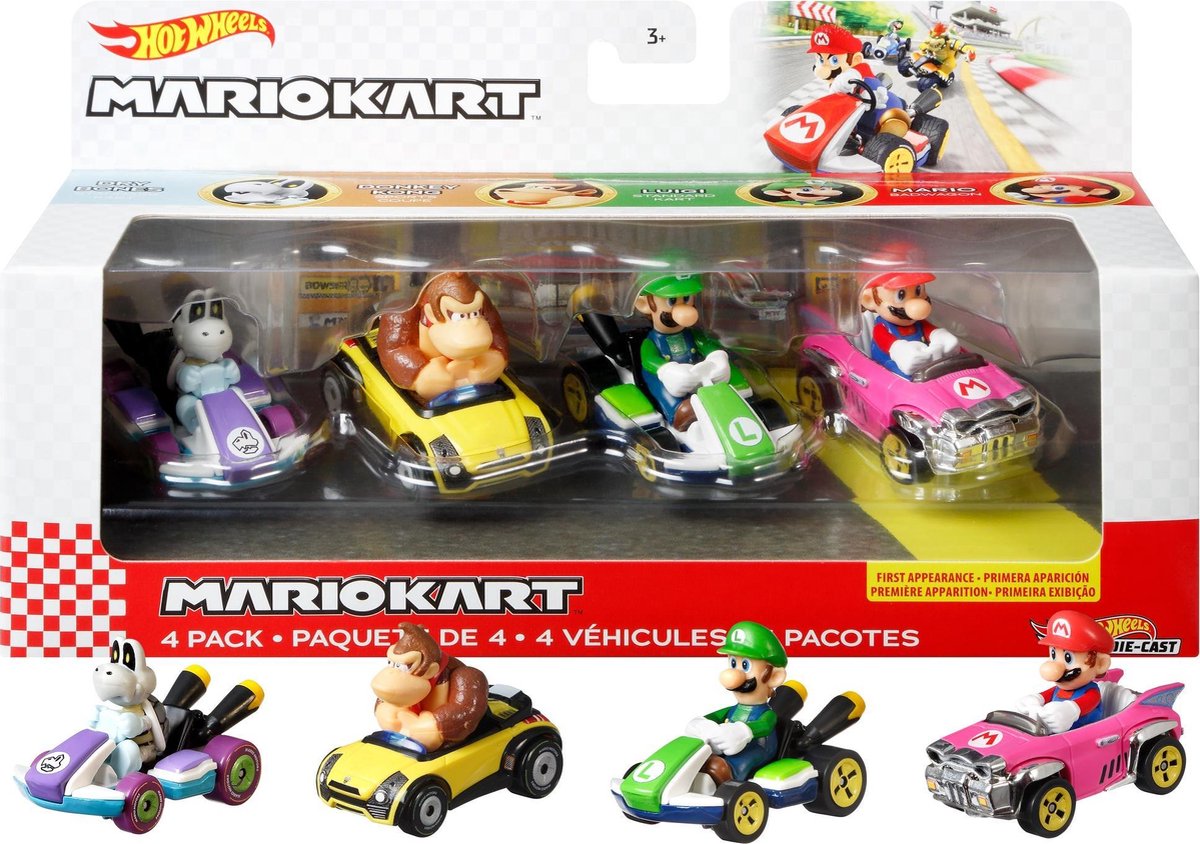   Mario Kart Diecast autos 4-pak