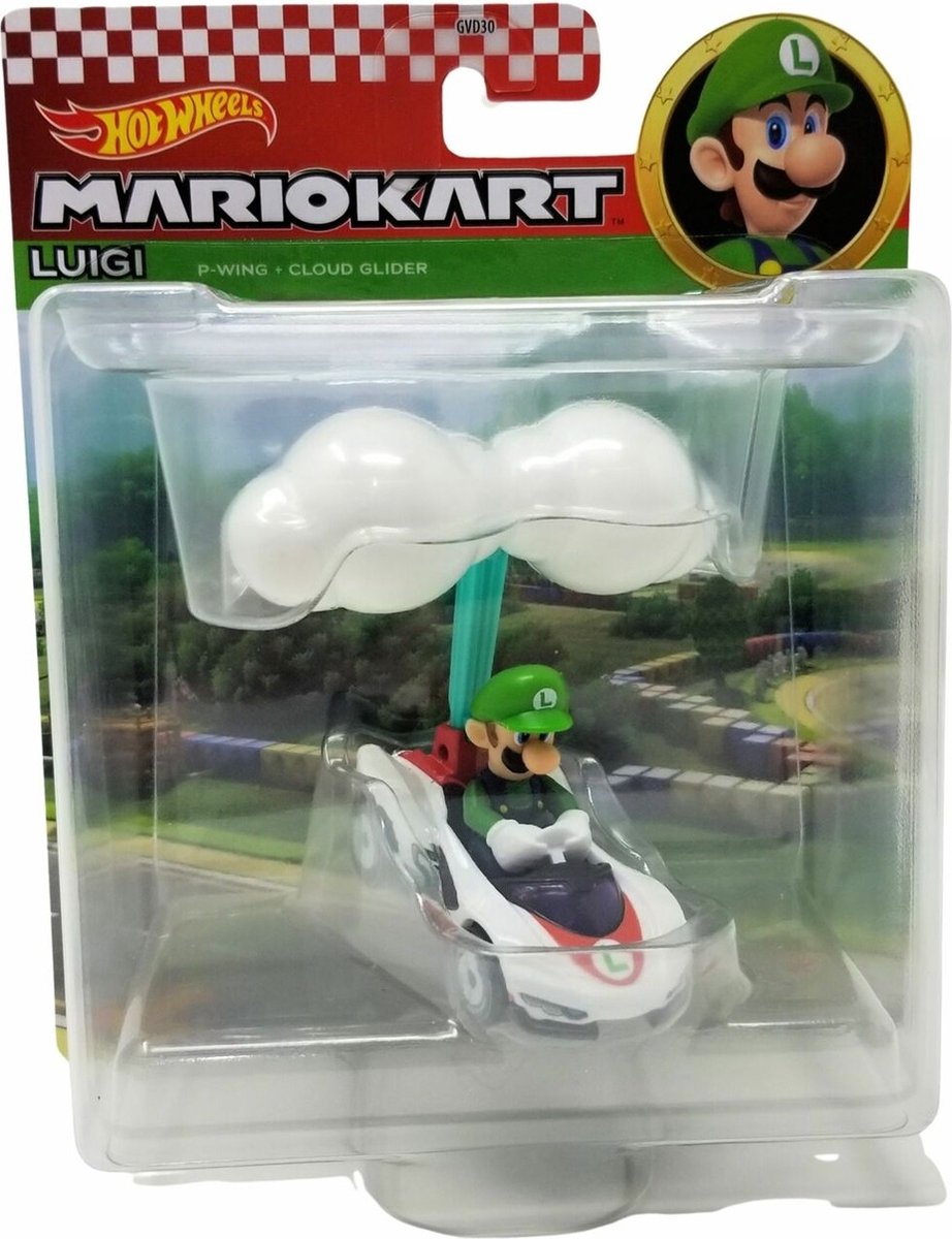 Hot Wheels Mario Kart Luigi - 7 cm groot