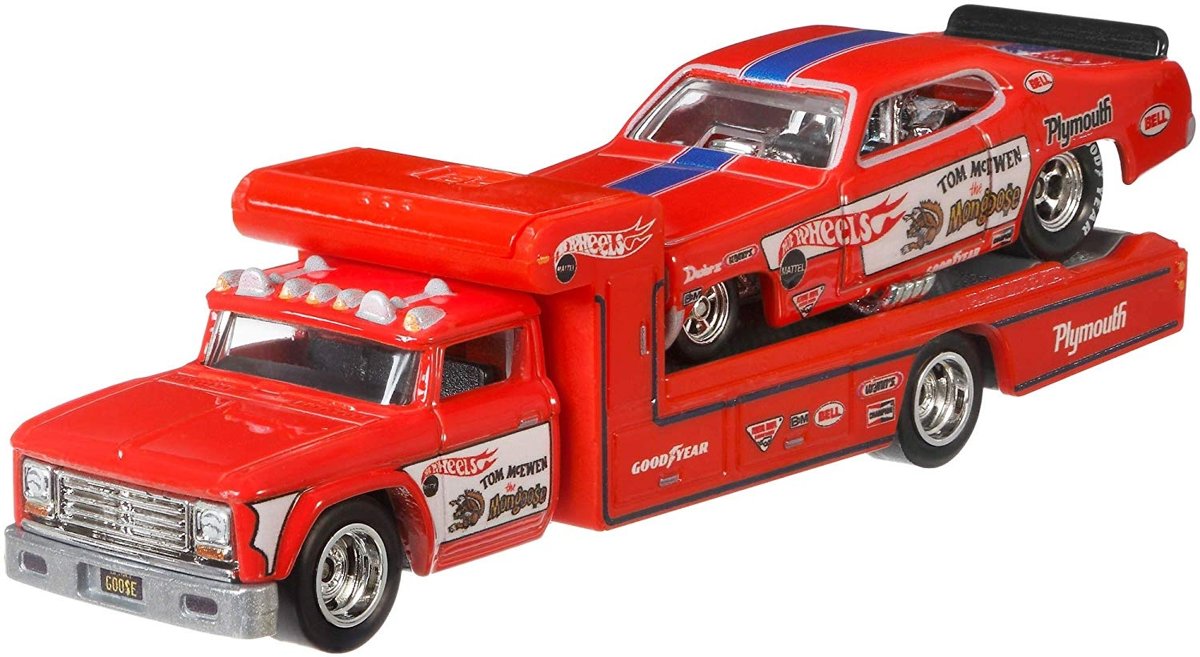 Hot Wheels Plymouth Duster En Retro Rig Metaal Rood