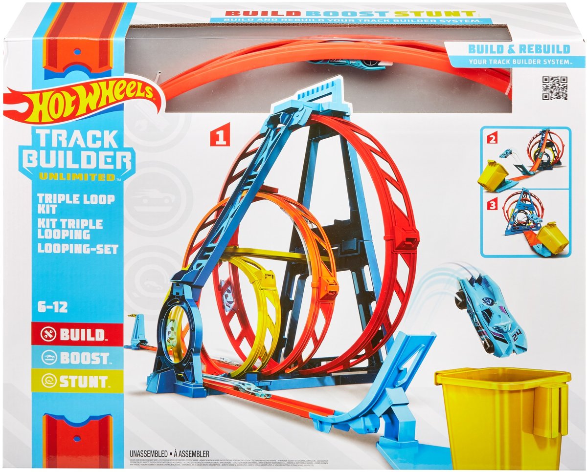   Track Builder Driedubbele loopingset -  