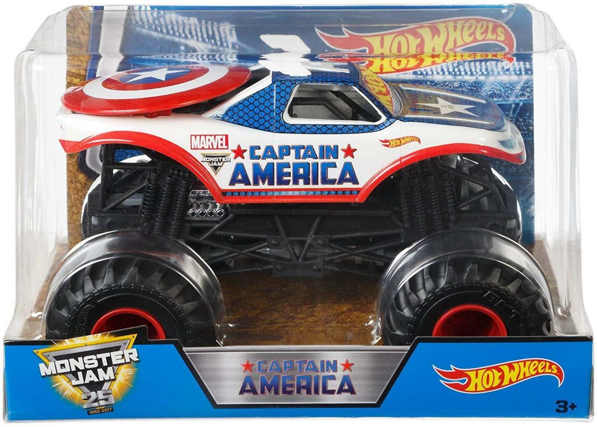 Hot Wheels monster jam truck Captain America - schaal 1:24