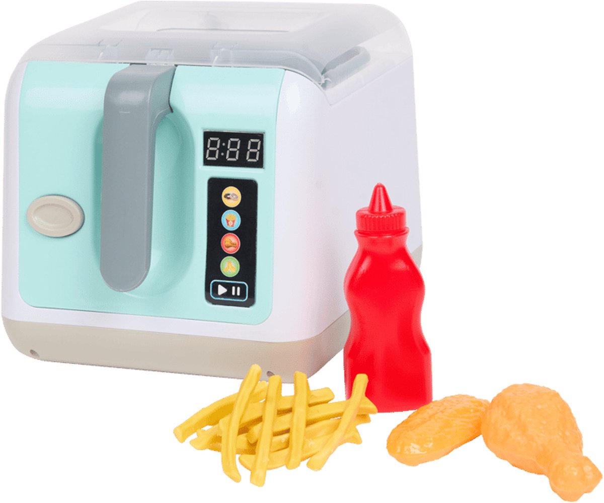 Speelgoed Airfryer - Met licht en geluid - Incl. batterijen - 6-delig - Speelgoedkeuken - Friteuse - Spelend koken - Voor kinderen vanaf 3 jaar