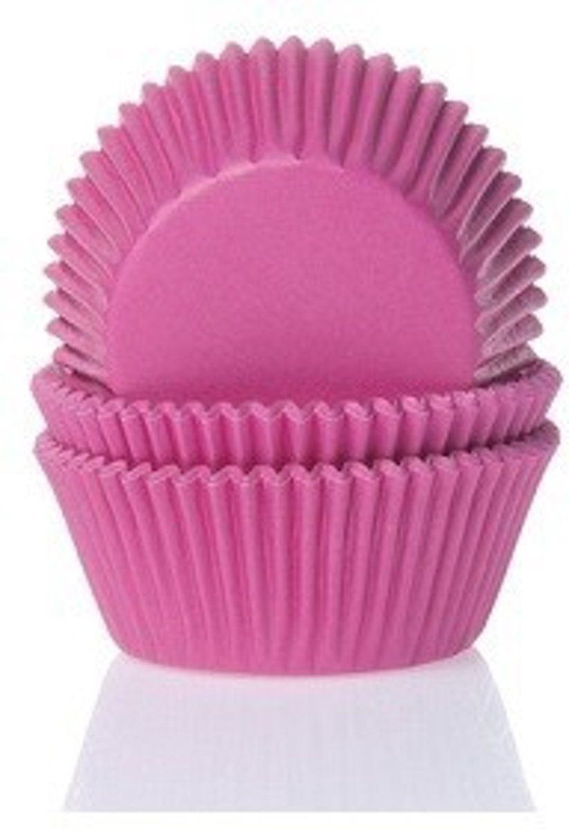 Mini cupcake vormpjes fuchsia 60 st.