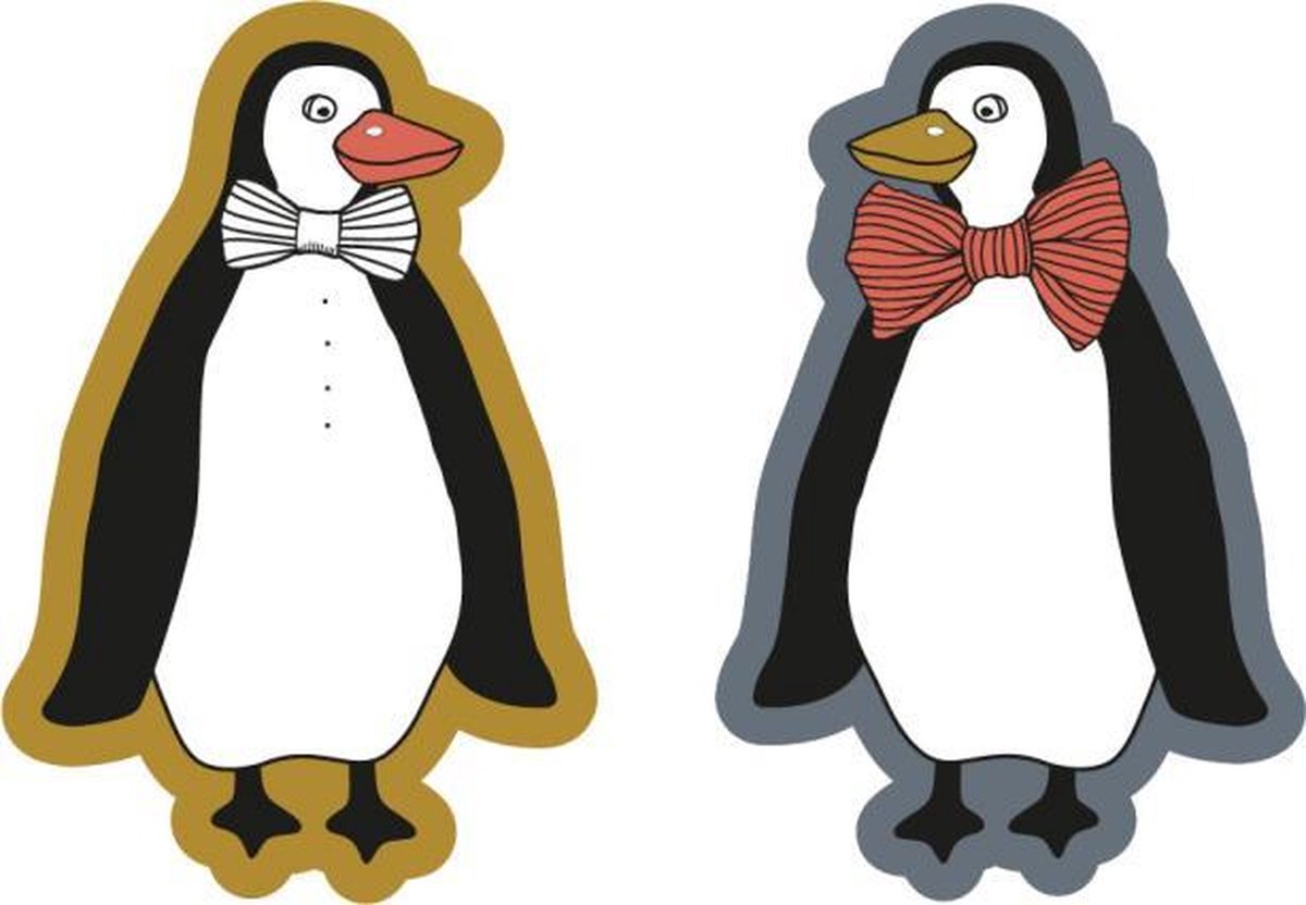 Cadeaustickers - House of Products - 24 stuks - Pinguïn - Geel - Blauw - Sluitstickers