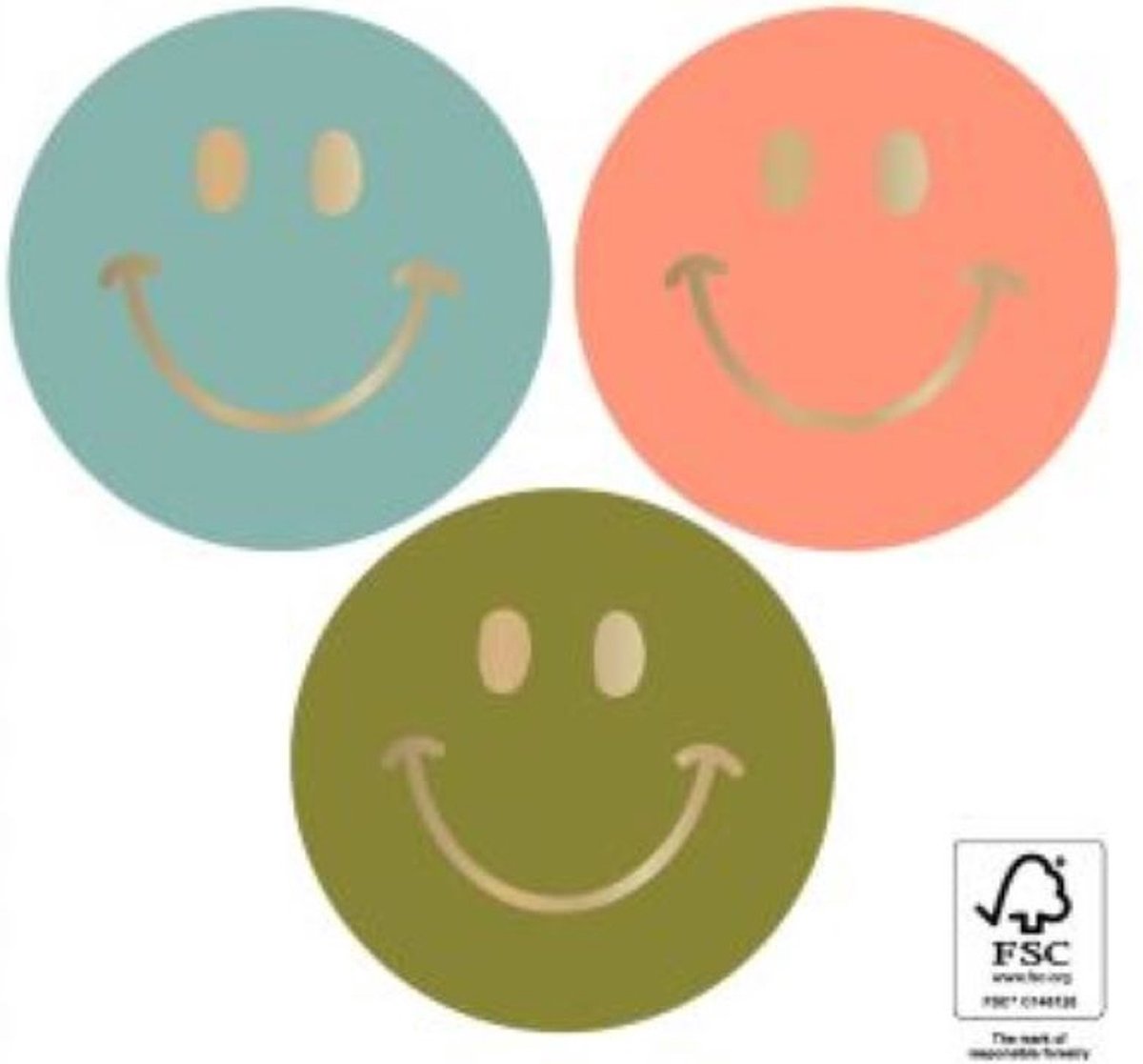 Stickers Smiley Gold - Happy - 24 stuks - ø 5,5 cm - Sluitsticker - Cadeauversiering - Cadeausticker - Sticker