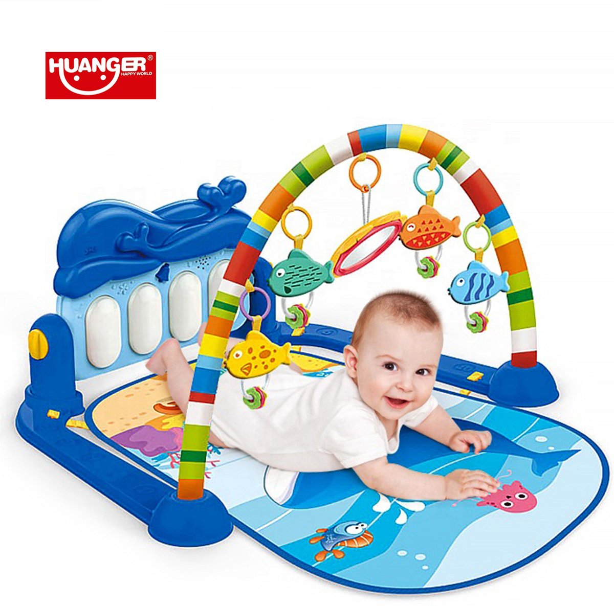 Huanger Babygym Met Speeltjes En Piano Voor Baby 0-1 Jaar  - Babymat - Speelmat Baby - Interactief Speelkleed