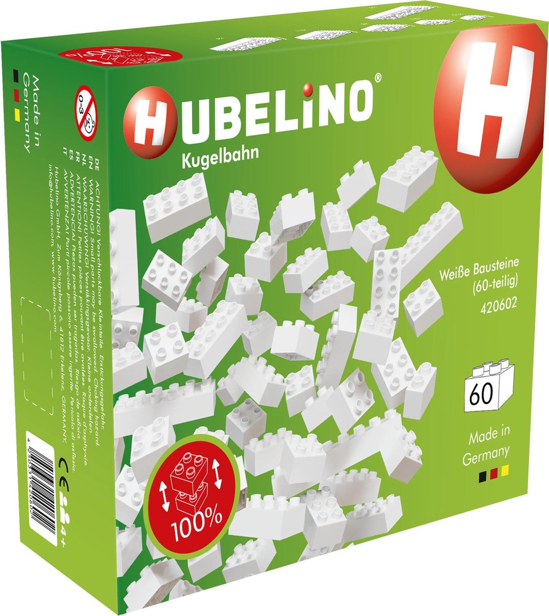 Hubelino Bouwstenenset Junior 24,5 X 21 Cm Wit 60-delig