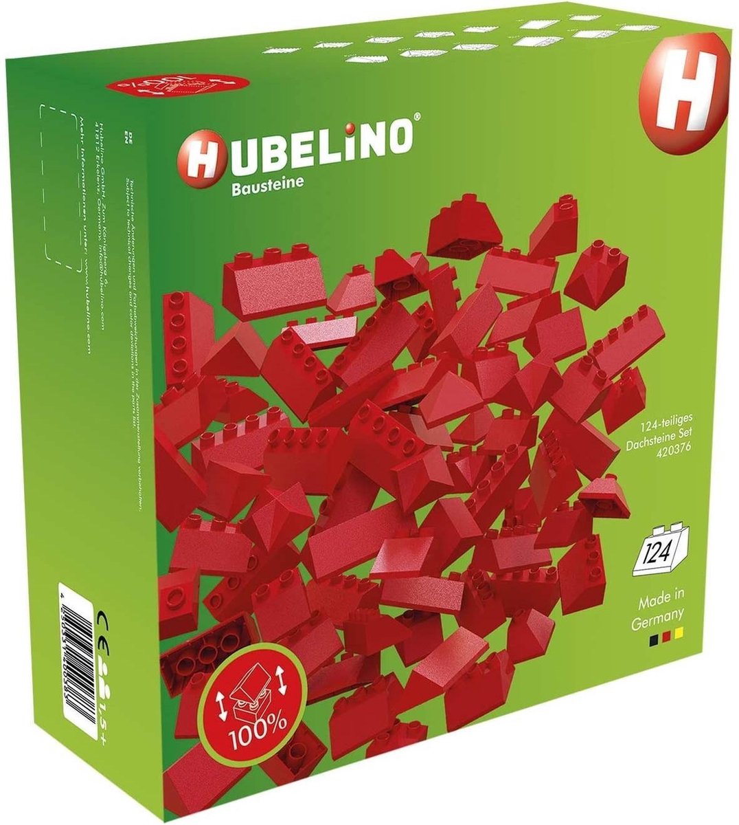 Hubelino Dakpannenset Junior 28,5 X 11 Cm Rood 124-delig