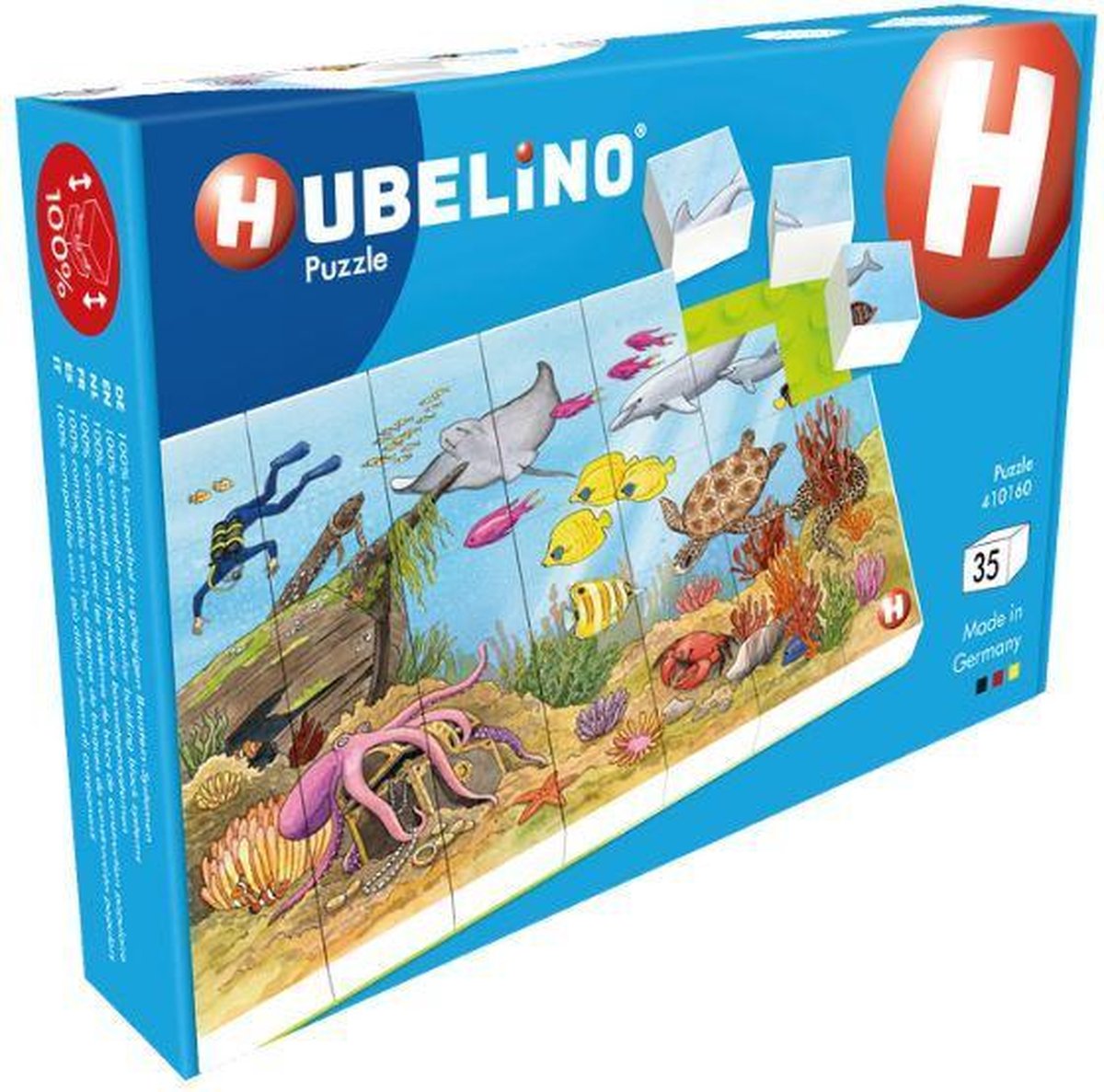 Hubelino Puzzel Onderwaterwereld Junior 26,5 Cm 35 Delig