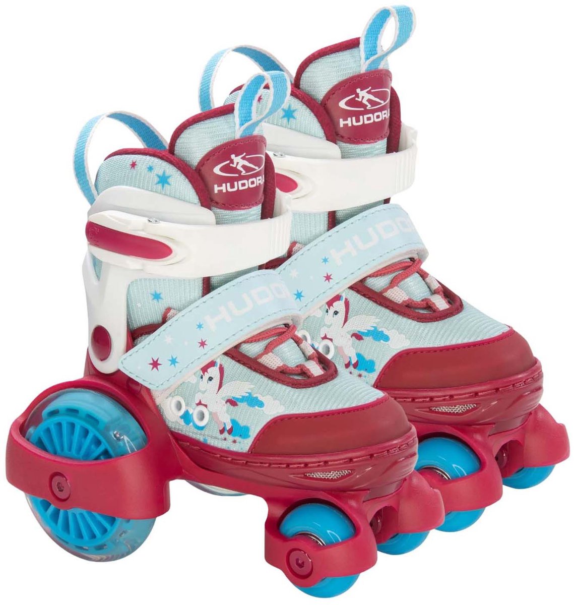 HUDORA Rolschaatsen My First Quad LED Eenhoorn, Maat 26-29