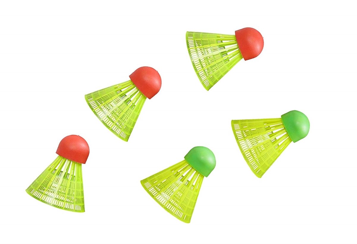   5 vervangende shuttlecocks voor badmintonset HS-22.