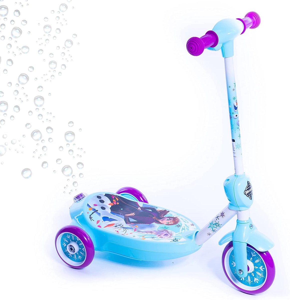 Huffy Disney Frozen Elektrische Kinderstep met echte bellen - 3 tot 5 jaar - Batterijgedreven (6V) - Met Bellenmachine - Met Anna, Elsa & Olaf