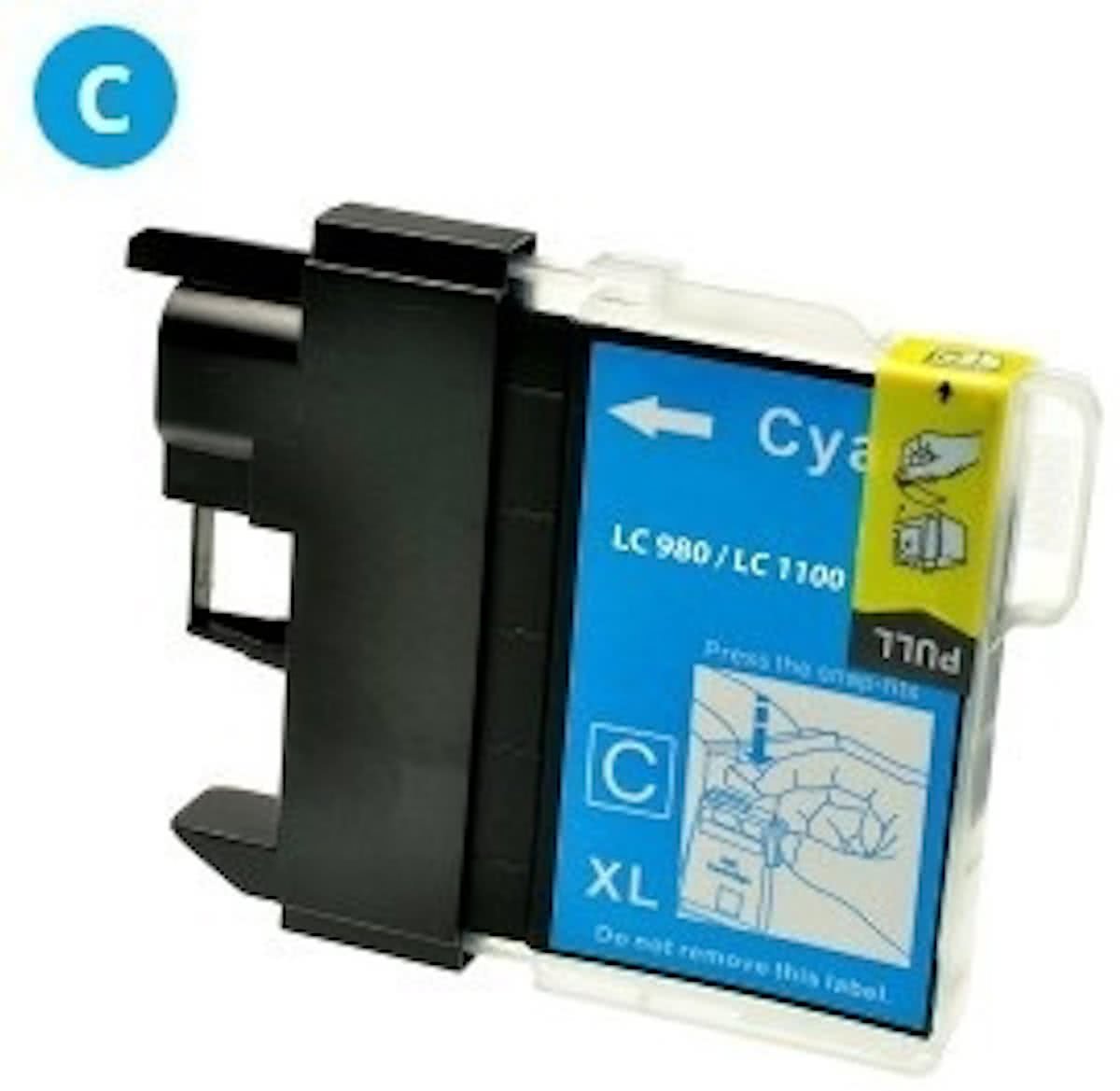 Brother LC-985 inktcartridge / Cyaan (huismerk)