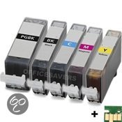 Canon CLI-526 / PGI-525 voordeelset 5 stuks met chip (compatible)