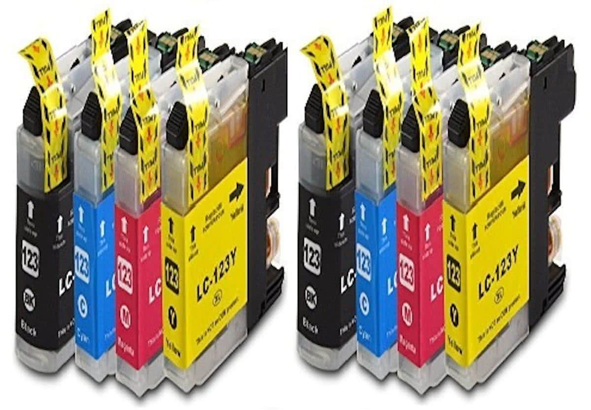 Compatible voor Brother LC123 InktBV  Inktcartridge-set 8pak