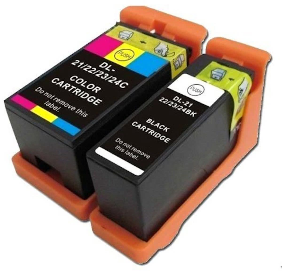 Compatible voor Dell Series 21 (22,23 en 24) InktBV® Inktcartridge-set 2pak