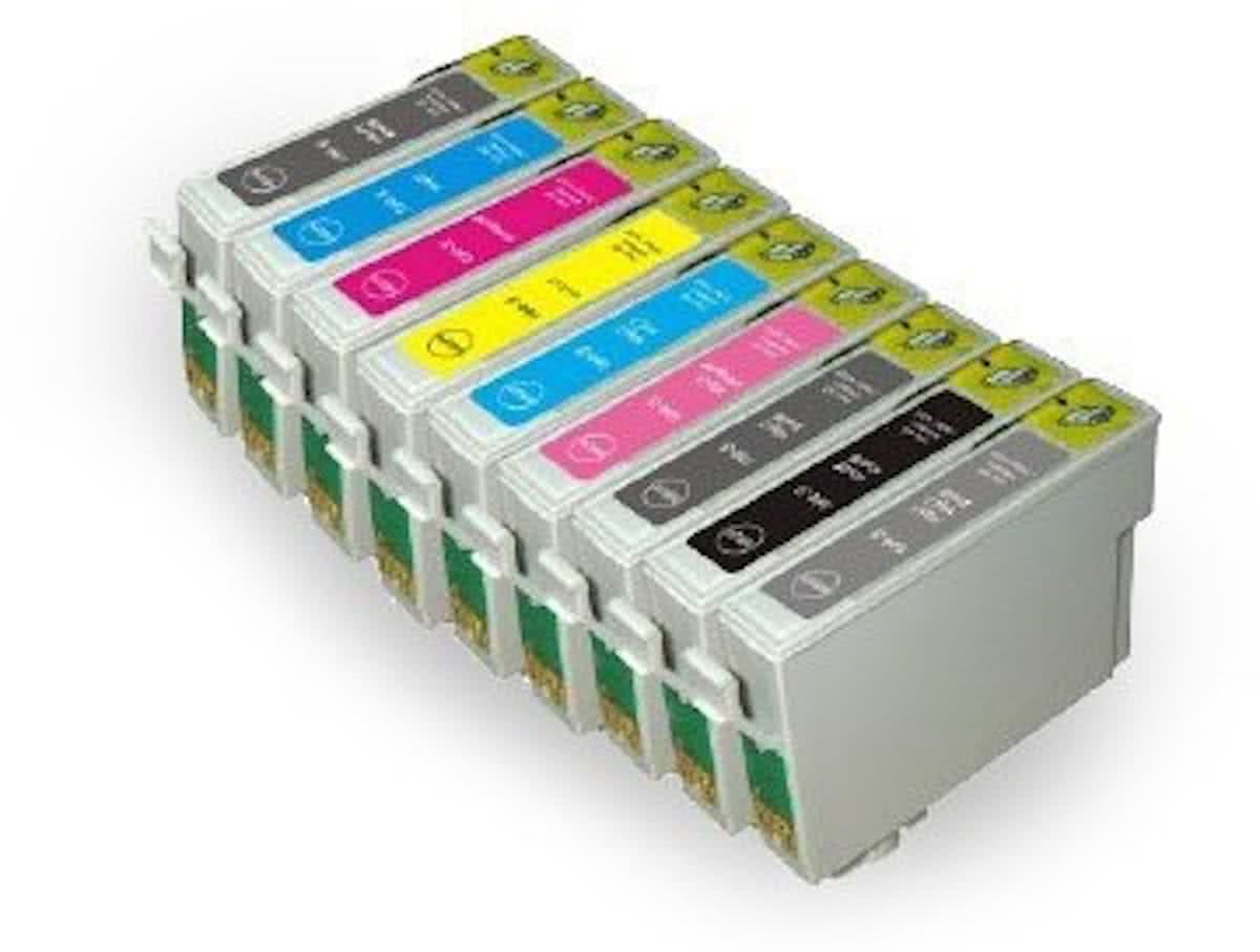 Epson T0591+T0592+T0593+T0594+T0595+T0596+T0597+T0598+T0599 inktcartrigde (met chip) / Licht Licht ZwaMultipack (huismerk)