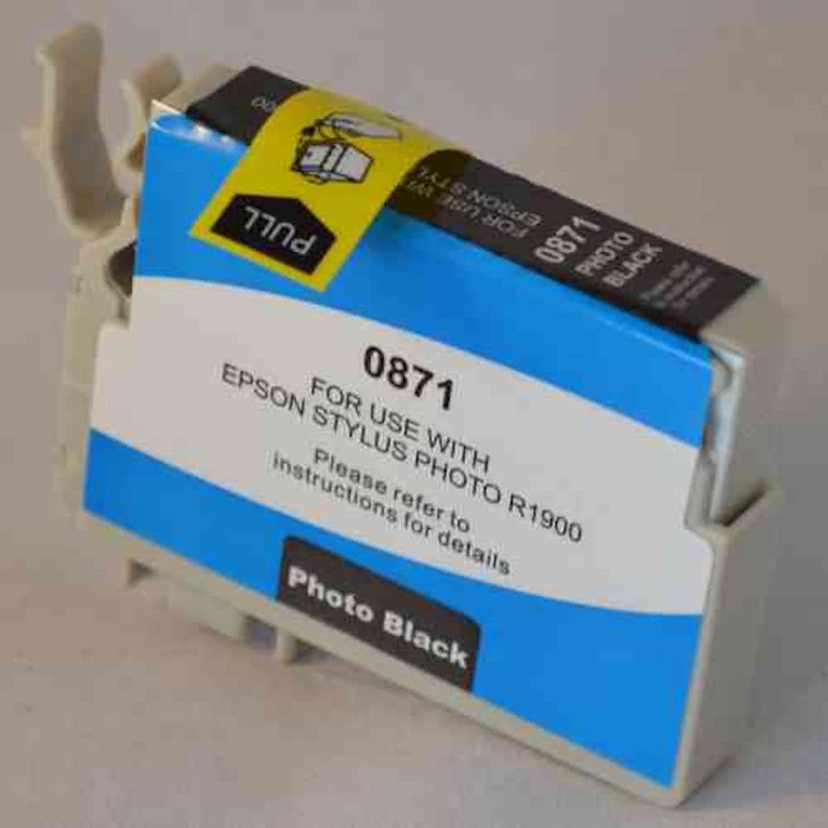 Epson T0871 - inktcartridge (met chip) / Foto Zwart (huismerk)