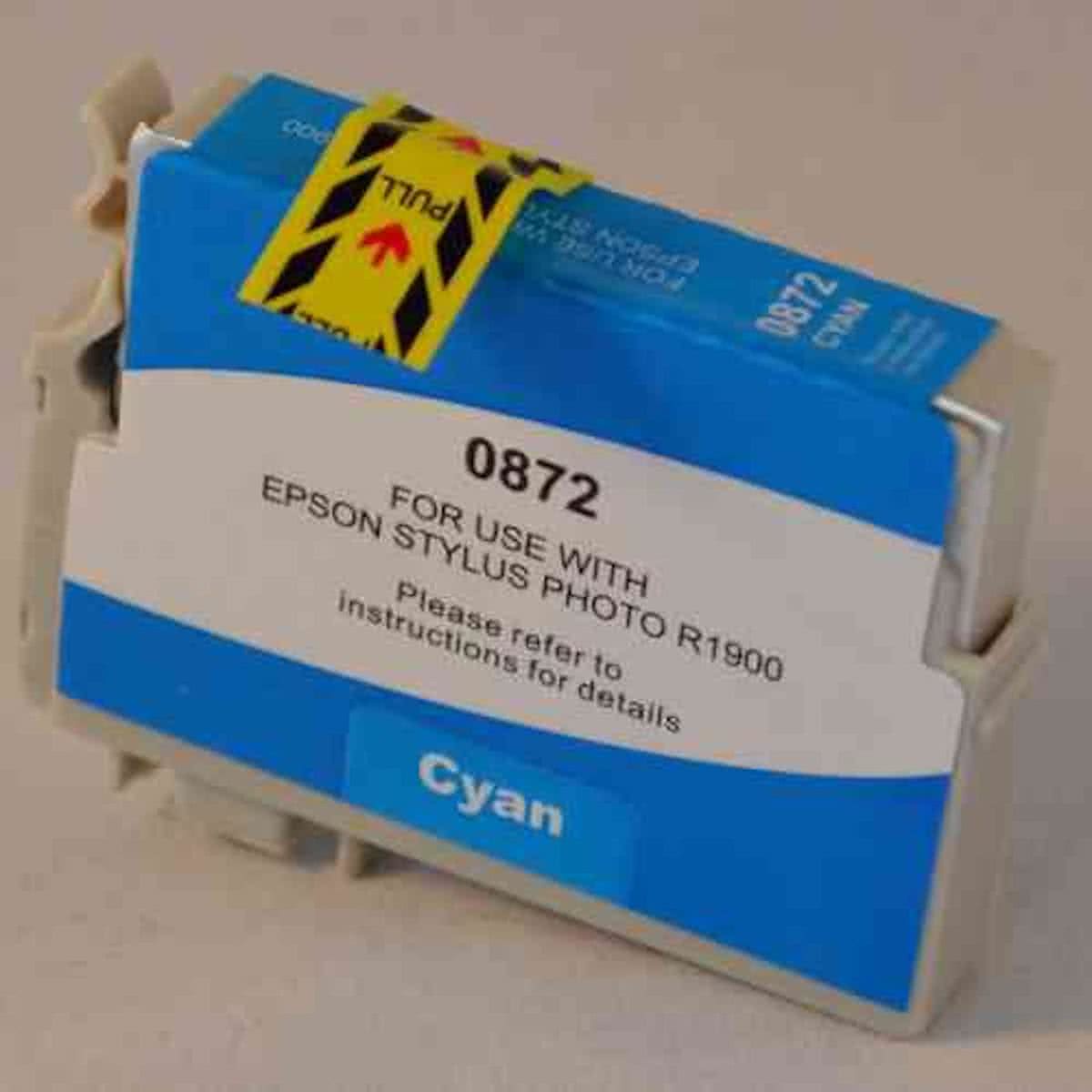 Epson T0872 - inktcartridge (met chip) / Cyaan (huismerk)