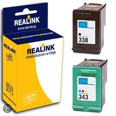 HP 338 / 343 inktcartridges dubbelpak zwart en kleur (huismerk)