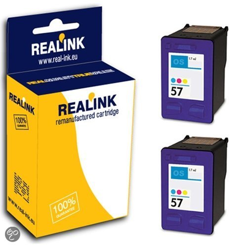 HP 57 / C6657AE 2x inktcartridge kleur (compatible)