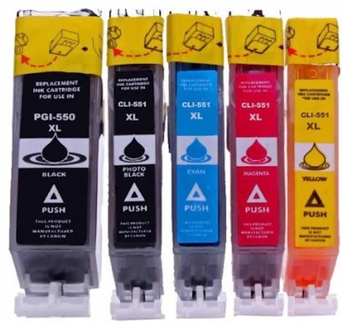 Huismerk cartridges voor Canon PGI-550 CLI-551 XL  Inktcartridge-set 5 pak