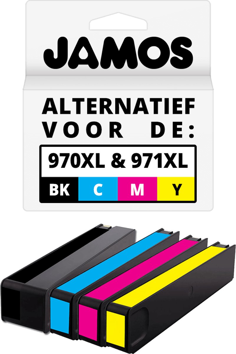 JAMOS - Inktcartridges / Alternatief voor de HP 970XL Zwart & 971XL Kleuren Voordeelset