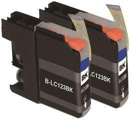 Merkloos - Inktcartridge / Alternatief voor Brother LC 123 BK XL inktcartridge zwart 16 ml 2 stuks Cartridge