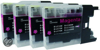 Merkloos - Inktcartridge / Alternatief voor Brother LC 1240 Magenta XL Fourpack (LC-1240Y) 4x 30 ml Cartridge