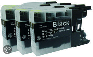 Merkloos - Inktcartridge / Alternatief voor Brother LC 1280 BK XL inktcartridge zwart 30 ml 3 stuks Cartridge