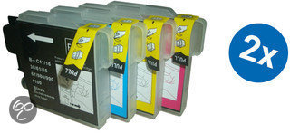 Merkloos - Inktcartridge / Alternatief voor Brother LC 980XL inktcartridge  2 sets Cartridge / Multipack