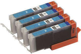 Merkloos - Inktcartridge / Alternatief voor Canon CLI 551 Cyaan XL Fourpack (6444B001) 4x 12 ml Cartridge