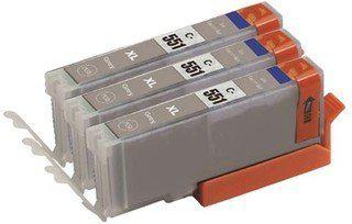 Merkloos - Inktcartridge / Alternatief voor Canon CLI 551 GY XL inktcartridge grijs 12 ml 3 stuks Cartridge