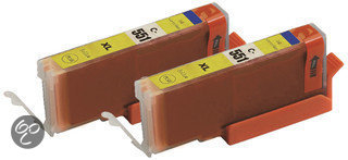 Merkloos - Inktcartridge / Alternatief voor Canon CLI 551 Y XL inktcartridge geel 12 ml 2 stuks Cartridge